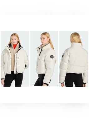 NEW Canada Goose Black Label Grandview Cropped Jacket in Arctic White Size M